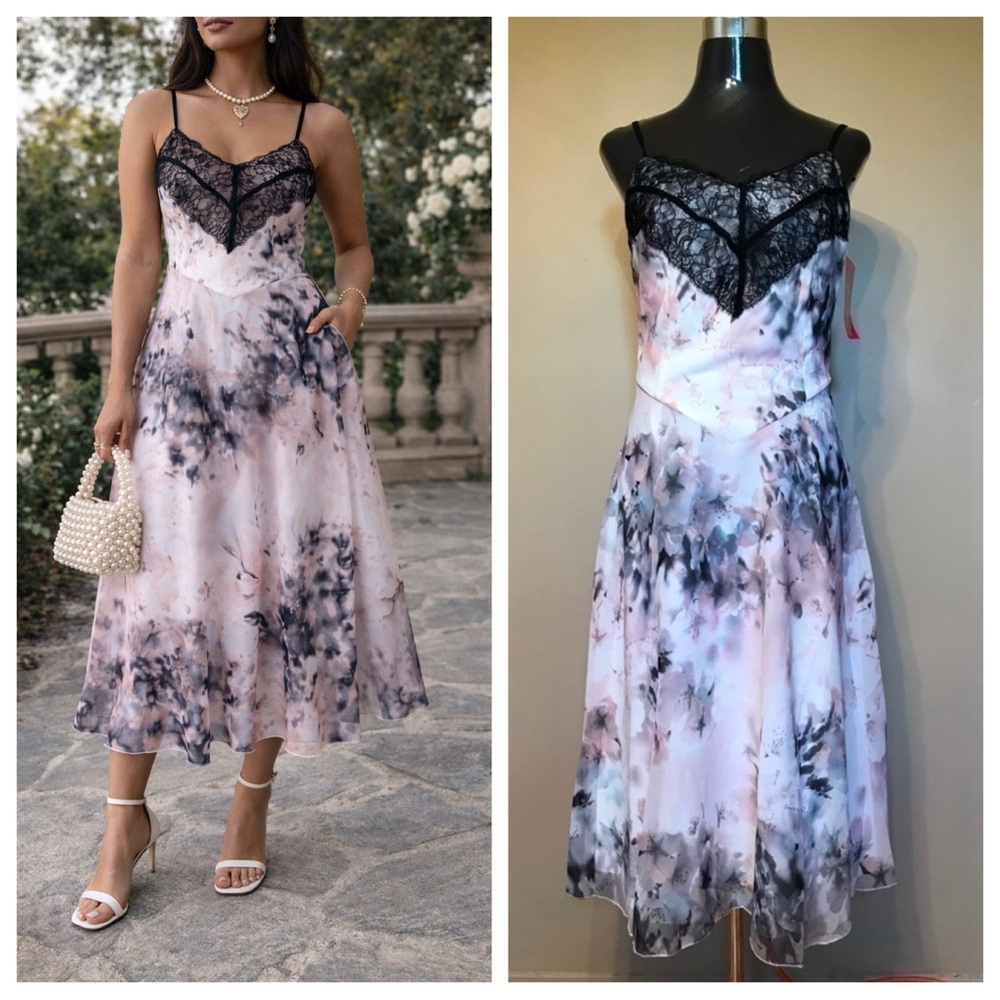 Little Mistress US 6 Lace Midi Dress Romantic Wedding Guest